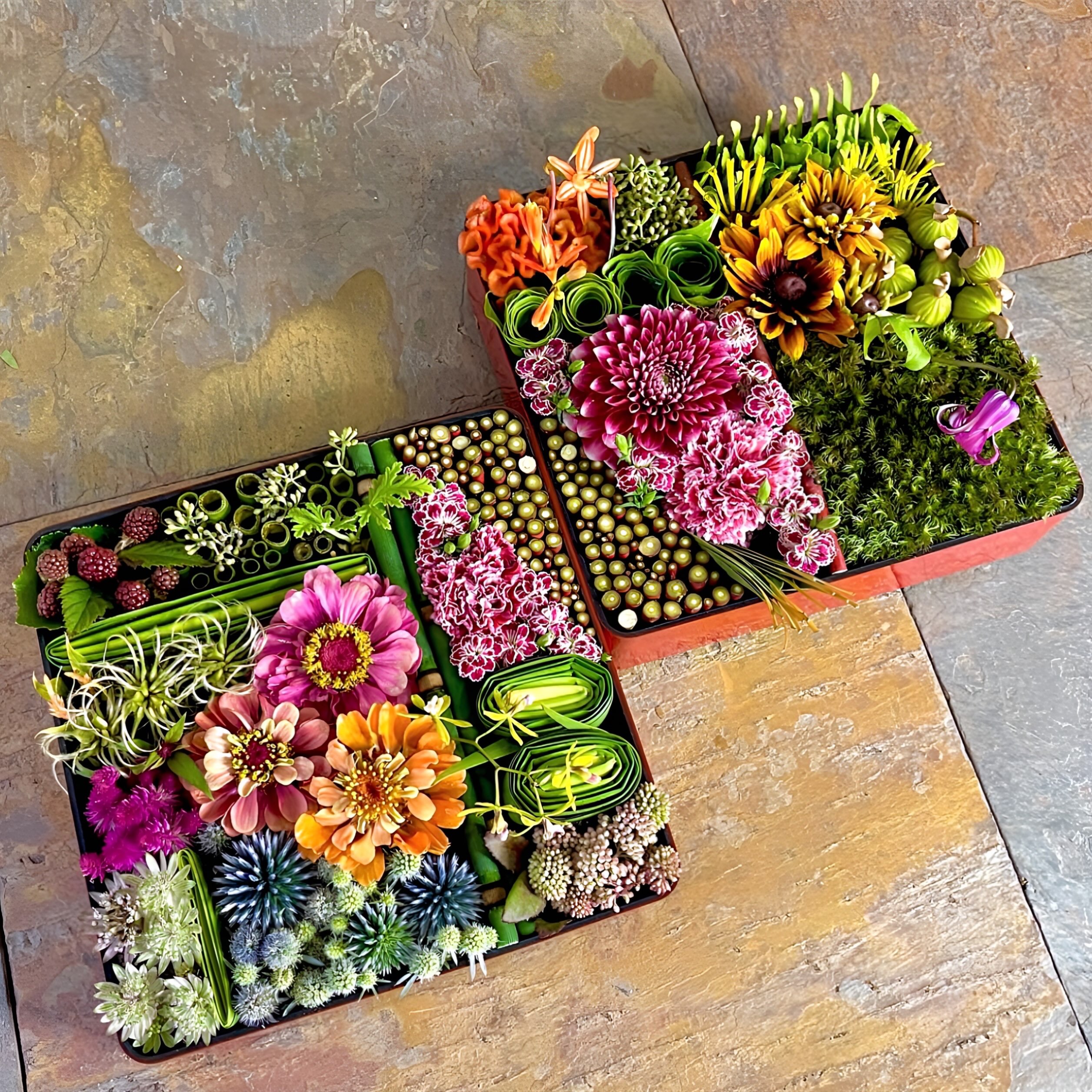 秋の花弁当　Autumn Flower Bento
#keitakawasaki #flowerartist #bento #artwork #nature